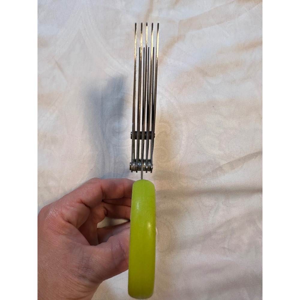 Stainless Steel 5 Blade Herb Scissors Green Ergonomic Kitchen Shears Mincer